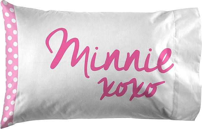Jay Franco Kids Sheet Set with Fitted, Flat Sheets & Pillow Cover - Ultra-Soft Bedding with Pillowcase for Room Decor, White - Minnie Mouse, 3 Piece Twin