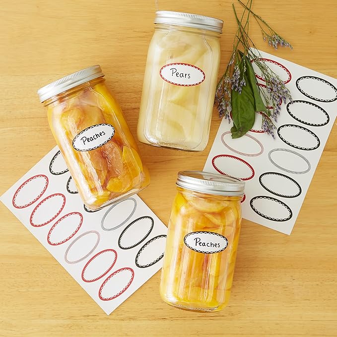 RSVP Oval Canning & Jelly Jar Labels, Small, 48 Count