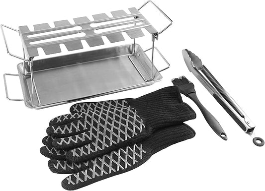 Chicken 12 Leg Hanger with 5-Pc. Grilling Essentials Kit
