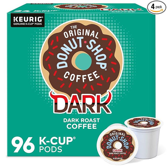 The Original Donut Shop Dark, Single-Serve Keurig K-Cup Pods, Dark Roast Coffee Pods, 96 Count