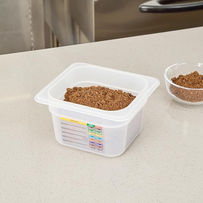 Restaurantware Food Storage Container 10 Pack of 6.8 x 4.2 x 3.9 Inches Plastic Stackable Storage Box White Reusable Label Container Dishwasher Safe For Restaurants And Kitchens