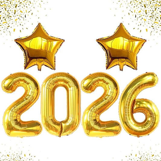 Katchon, Giant Gold 2026 Number Balloons - 40 Inch | Graduation Balloons 2026 Balloon Numbers | Gold Balloon for Graduation Decorations 2026 Grad Party Decorations 2026 Graduation Decor