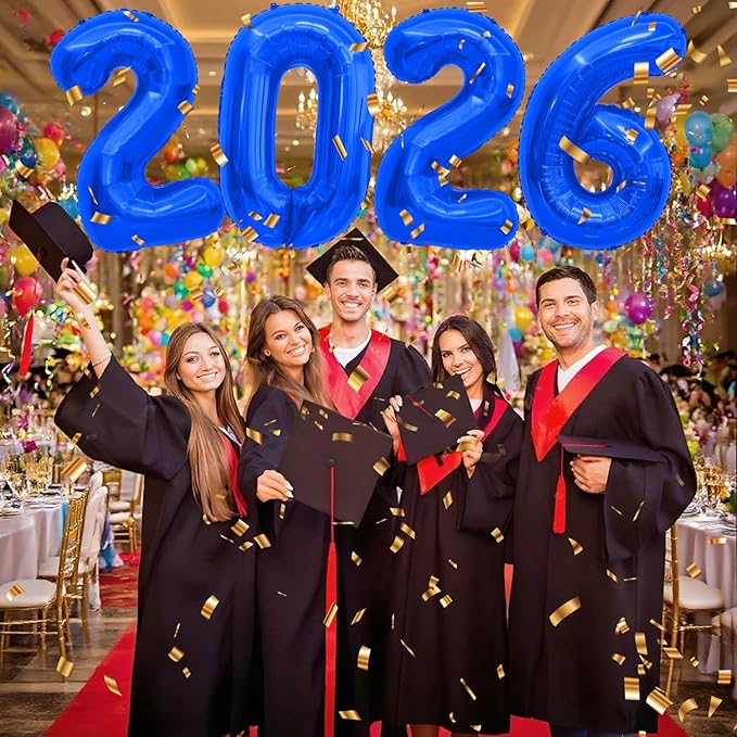 2026 Balloons, 2026 Number Balloons, 40 Inch Large Foil Graduation Balloon 2026 Numbers for Graduation Decorations Class of 2026, Birthday, Anniversary, New Year Eve Party Decorations, Navy Blue