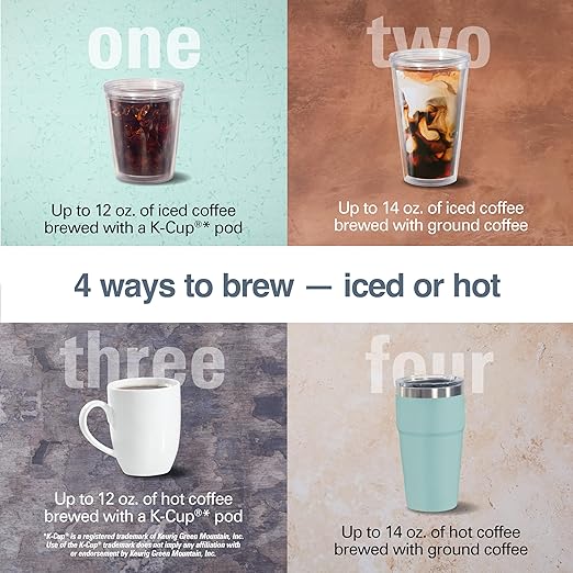 Hamilton Beach FlexBrew Advanced 4-in-1 Single Serve Hot & Iced Coffee Maker with Removable 45 oz. Water Reservoir, Use Pod Packs and Grounds, Fast Brewing, Kitchen Makeover Blue