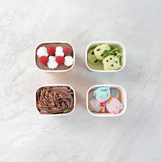 Coppetta 12 Ounce Dessert Cups, 200 Greaseproof Ice Cream Cups - Lids Sold Separately, For Hot And Cold Foods, Assorted Cone Paper Yogurt Bowls, Disposable, Sturdy - Restaurantware