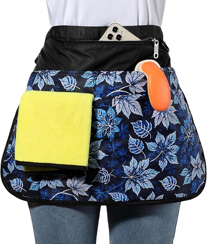 Bafelia Waterproof Cleaning Apron with 7 Pockets, Cleaning Supplies for Housekeeping, Lightweight and Durable Maid Apron