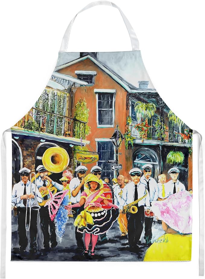 Caroline's Treasures French Quarter Frolic Apron Cooking Kitchen Server Baking Crafts Gardening for Adult Women Men, Unisex, Large, Multicolor