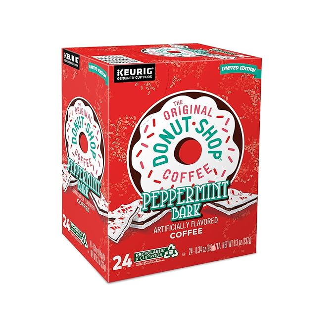 The Original Donut Shop Peppermint Bark Keurig Single-Serve K-Cup Pods, Light Roast Coffee, 96 Count