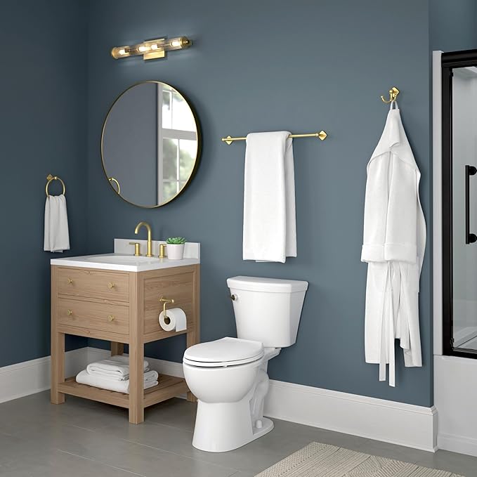 Franklin Brass Gainesville (1-Pack) Hand Towel Holder Satin Gold Towel Racks for Bathroom Wall Round Towel Ring Holder for Bath Towel Hanger for Kitchen, Bathroom Accessories GNV46-SG