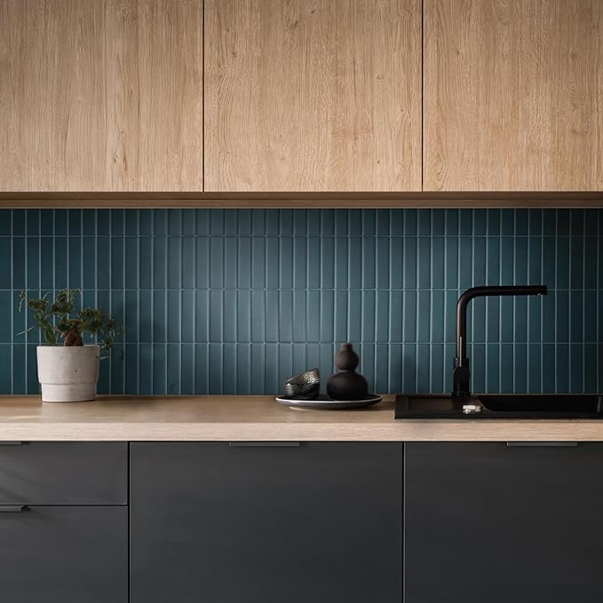 SMART TILES Peel and Stick Backsplash - 5 Sheets of 11.43" x 9" - 3D Adhesive Peel and Stick Tile Backsplash for Kitchen, Bathroom, Wall Tile