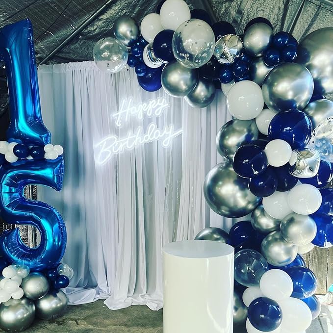 5 Balloon Number Dark Blue Party Decorations for Girl Boys, 40 In Big Five Balloons for Engagement, Wedding, Celebration Party, Graduations, Photo Shoot