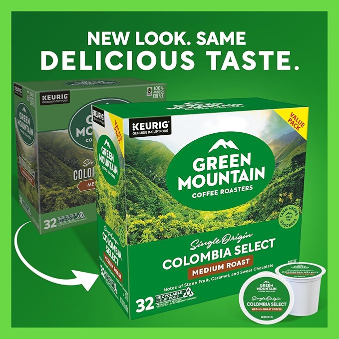 Green Mountain Coffee Roasters Colombia Select Coffee, Keurig Single-Serve K-Cup pods, Medium Roast, 32 Count
