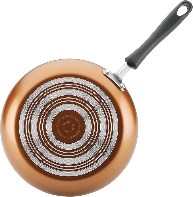 Farberware Cookstart DiamondMax Nonstick Cookware/Pots and Pans Set, Dishwasher Safe, Includes Baking Pan and Cooking Tools, 15 Piece - Copper