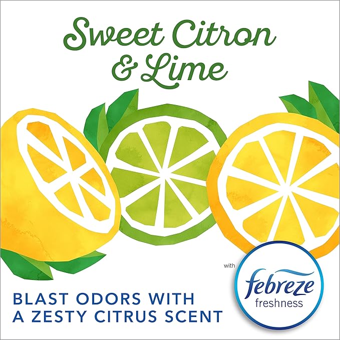 Glad Small Trash Bags 4 Gallon, Febreze Sweet Citron & Lime Garbage Bags, Odor Resistant with Drawstring, 80 Count