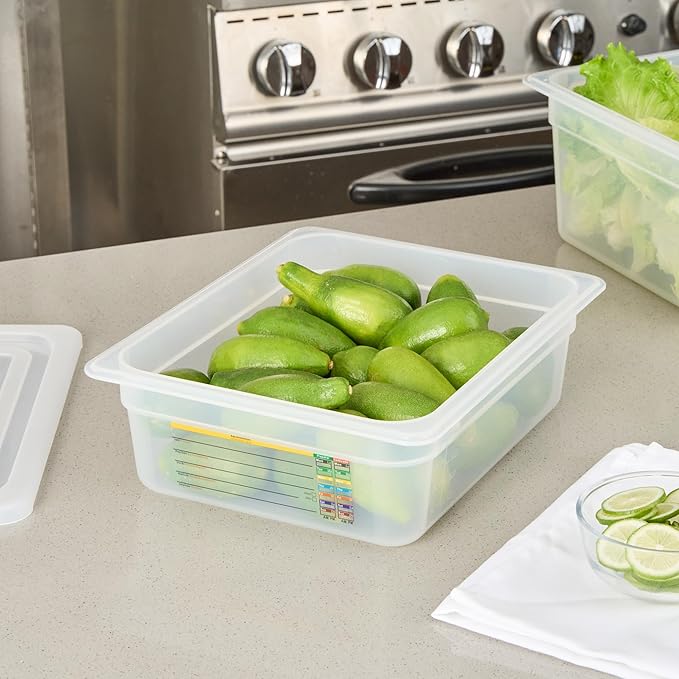 Restaurantware Food Storage Container 10 Pack of 12.7 x 10.3 x 3.9 Inches Plastic Stackable Storage Box White Reusable Label Container Dishwasher Safe For Restaurants And Kitchens