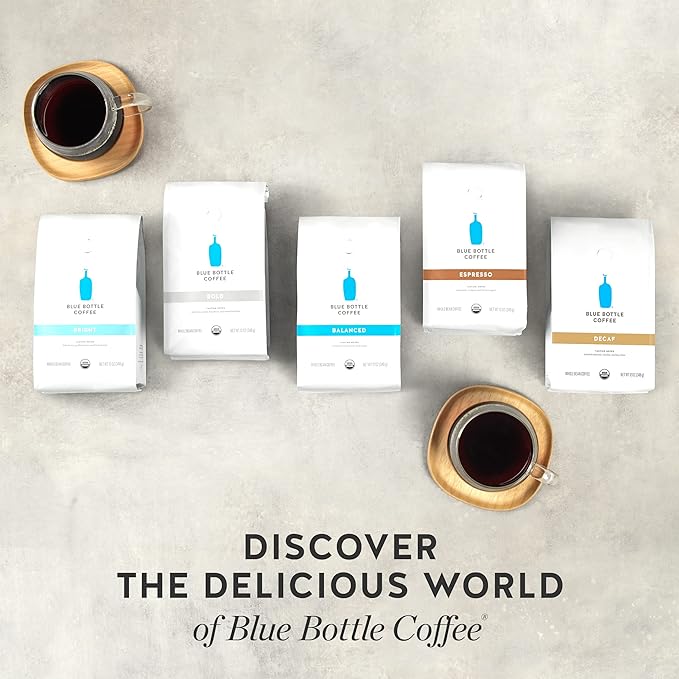 Blue Bottle Whole Bean Organic Coffee, Balanced, Medium Roast, 12 Ounce bag (Pack of 2)
