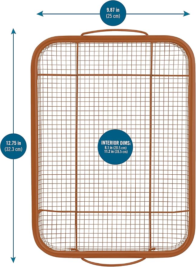 G & S Metal Products Company Baking with G&S Nonstick Crisper Basket with Baking Pan, Copper, 2 Piece Set, Durable and Easy to Use (Pack of 2)
