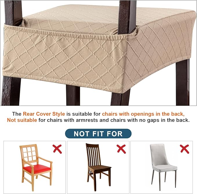 Genina Waterproof Seat Covers for Chairs Seat Covers for Dining Room Chair Slipcovers Kitchen Chair Covers Dining Chair Covers