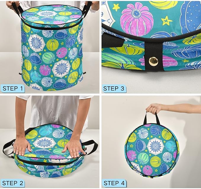Cute Cartoon Rainbows laundry basket folding and waterproof baskets for organizing with sturdy handle round Decorativas utility for baby towel towel guarda ropa para cuarto