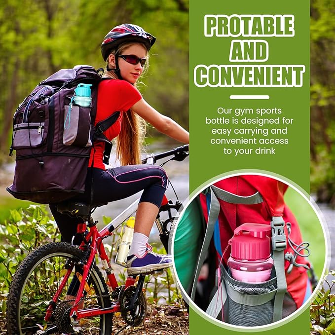 Tioncy 20 Pieces Plastic Water Bottles for Adults Bulk 17 oz Sport Drink Bottles with Handle Strap Lightweight Leakproof Drink Flip Top cups for Party Outdoor (Bright Color,bright style)
