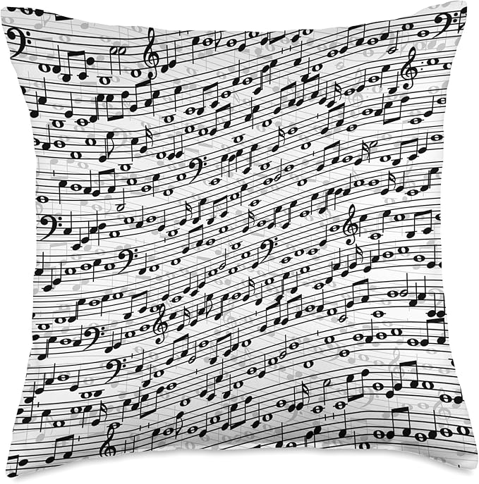Musician Sheet Music Lovers Musical Notes Pattern Throw Pillow