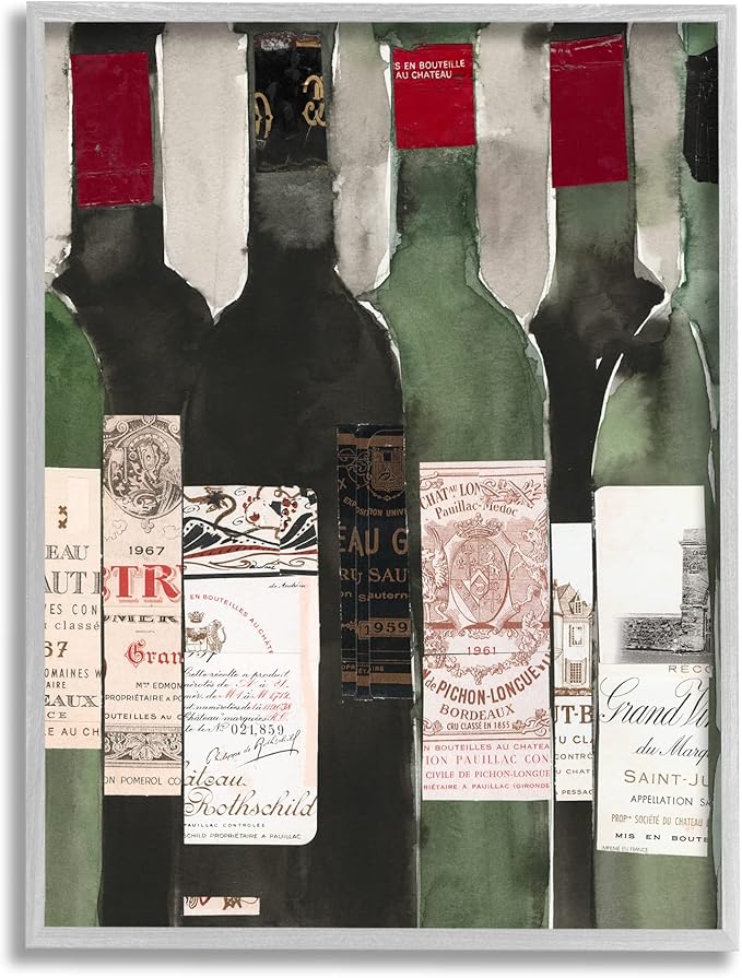 Stupell Industries Vintage Style Green Labeled Liquor Wine Bottles, Design by Samuel Dixon