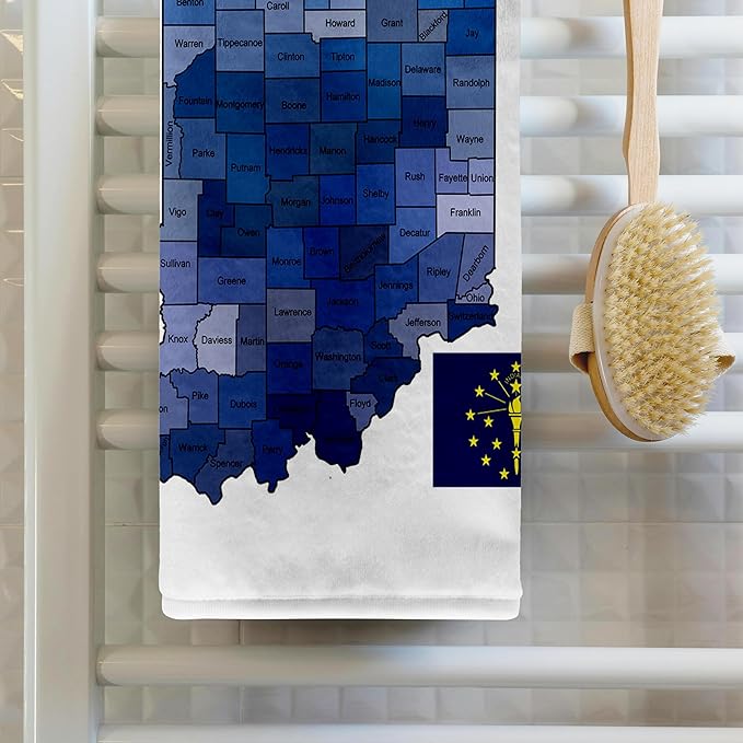 3D Rose TWL_185103_1 map the State of Indiana. Counties Labeled Colored, 15" x 22"