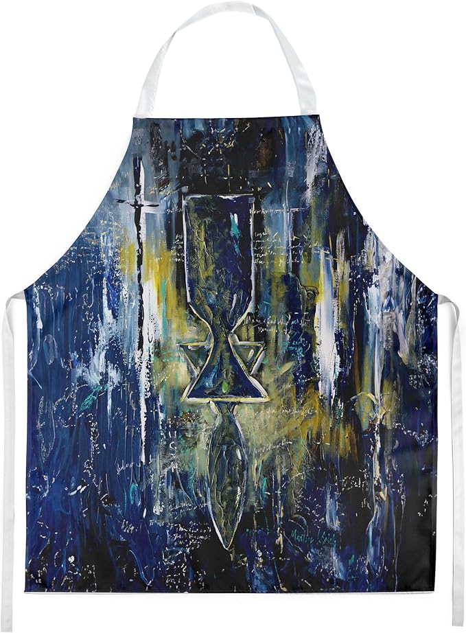 Caroline's Treasures Glimer Star of David Apron Cooking Kitchen Server Baking Crafts Gardening for Adult Women Men, Unisex, Large, Multicolor