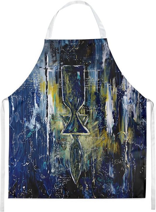 Caroline's Treasures Glimer Star of David Apron Cooking Kitchen Server Baking Crafts Gardening for Adult Women Men, Unisex, Large, Multicolor