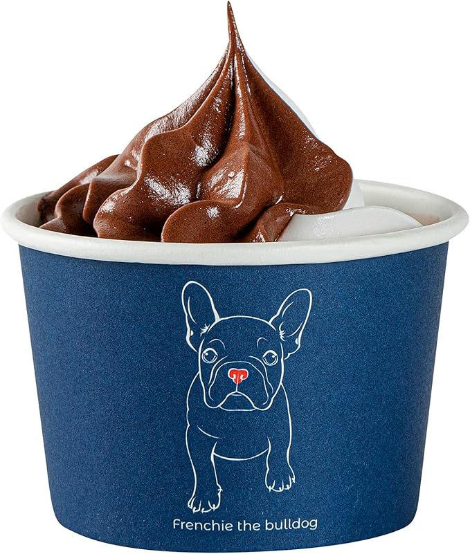 Coppetta 4-Ounce Dessert Cups, 50 Disposable Ice Cream Cups - Lids Sold Separately, Heavy-Duty, Frenchie Paper Frozen Yogurt Bowls, For Hot And Cold Foods - Restaurantware