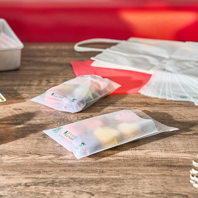 Restaurantware Food Storage Bags 100 Count 6 x 4 Inches Translucent Adhesive Bags Plastic Reusable Translucent for Cold Food Storage