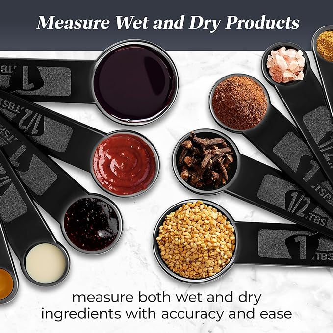 Precision Measuring Spoon Set - 5-Piece l Kit for Accurate Cooking & Baking - Easy Nesting, Dishwasher Safe - Essential Kitchen Tools