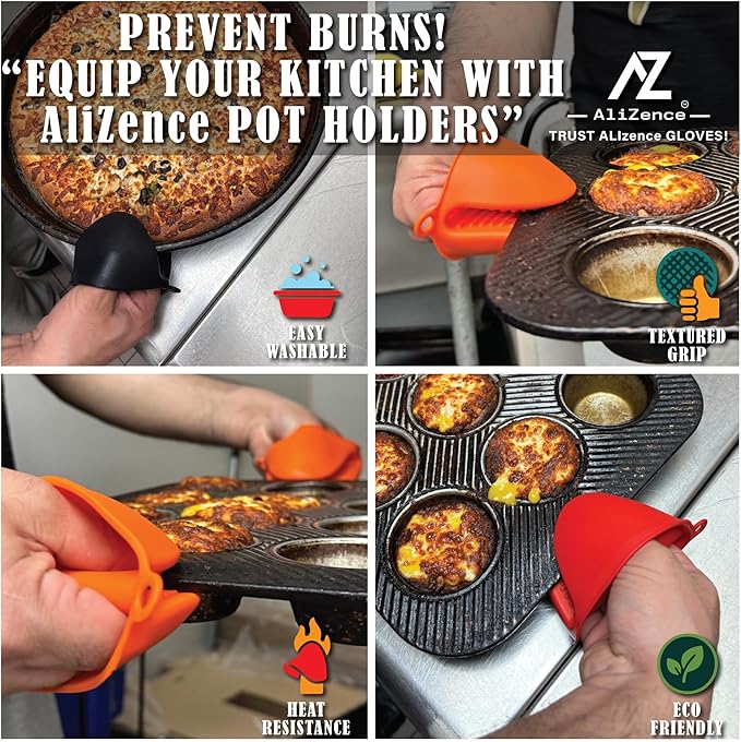 Silicone Smoker Oven Gloves & BBQ Set – Extreme Heat Resistant, Waterproof Oven Mitts, Mini Gloves, Hot Pads & Pot Holders for Cooking, Grilling, Baking, Extra Soft, Superior Value 6 pc Set. (Aqua)