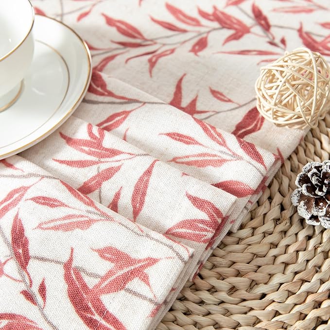 Leeva Printing Red Leaves Window Valances - Farmhouse Semi-Blackout Rod Pocket Valance for Bedroom, Living Room, Laundry, 52 x 18 Inch, One Panel