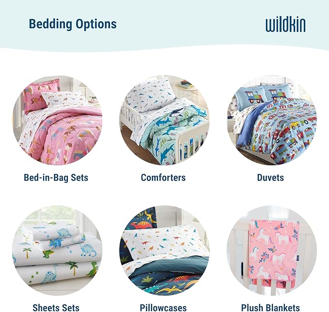 Wildkin Kids Microfiber Standard Pillowcase – Soft & Breathable Pillow Cover - Trains, Planes and Trucks