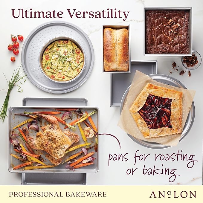 Anolon Pro-Bake Aluminized Steel Baking Cake Pan, Square, 9 Inch - Silver