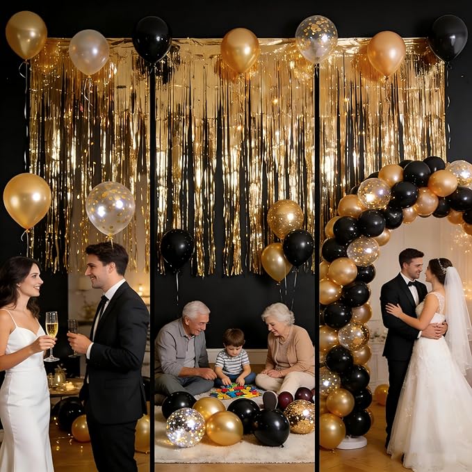 Balloon Decorations Party Supplies 2026 DIY Gold Foil Party Backdrop Kit NYE Decorations for party decorations designed