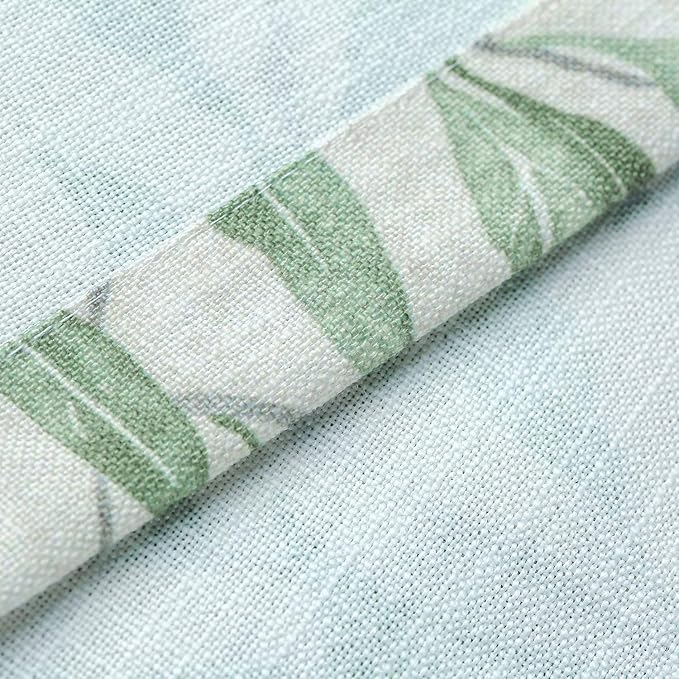VOGOL Valances for Living Room, Green Leaf Print Small Window Valances for Kitchen Farmhouse Top Pocket 12 Inches Long, One Panel, 52x12