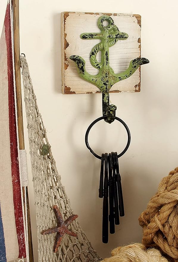 Deco 79 55487 Wood & Metal Wall Hook Set of 3