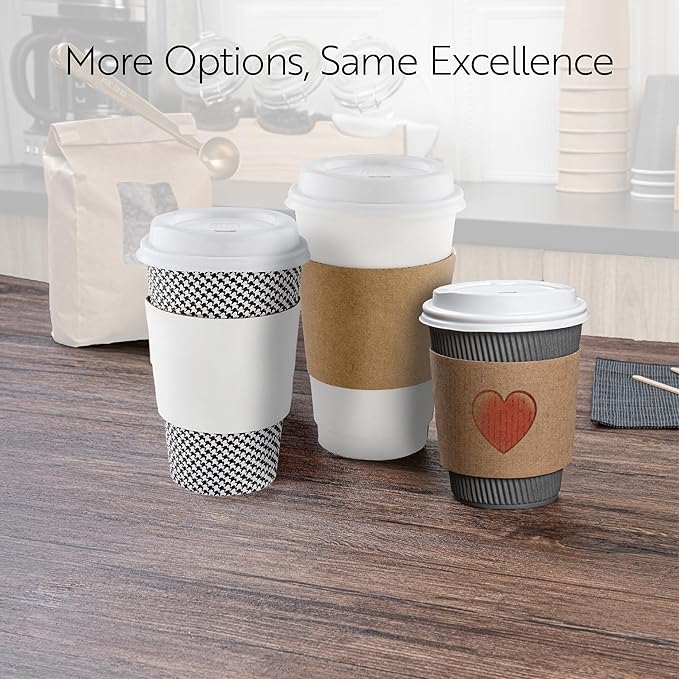 Restaurantware SLEEVES ONLY: Restpresso 5.1 x 2.8 Inch Coffee Cup Sleeves 50 Corrugated Hot Cup Sleeves - Heart-Eye Emoji Heat-Tolerant White Paper Disposable Coffee Sleeves Secure Grip