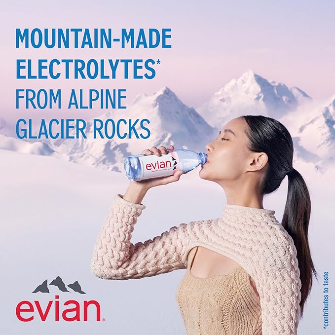 Evian Natural Spring Water, 1.5 L bottle (Pack of 12)