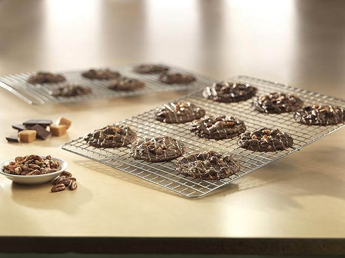 USA Pan Quarter Sheet Oven Safe Nonstick Baking and Cooling Rack (Pack of 2)