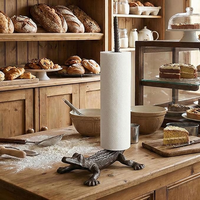 Amagogo Alligator Paper Towel Holder Stand Decorative, Professional, Premium, Kitchen Use, Durability Paper Roll Holder