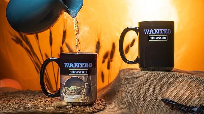 Zak Designs Star Wars The Mandalorian Baby Yoda The Child BPA Unique Color Changing Ceramic Coffee Mug Collectible Keepsake and Wonderful Tea Mug (15oz)