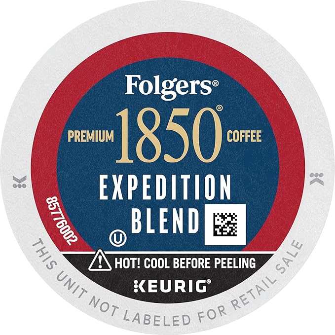 Folgers 1850 Expedition Blend Medium Roast Coffee, 60 Keurig K-Cup Pods (Pack of 2)