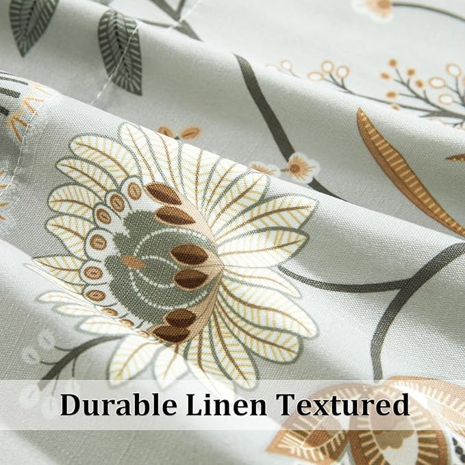 Leeva Rustic Kitchen Valances for Windows - Linen Textured Decorative Rod Pocket Curtain, Farmhouse Light Filtering Window Treatment for Bedroom Living Room, 52" W x 12" L, 1 Panel