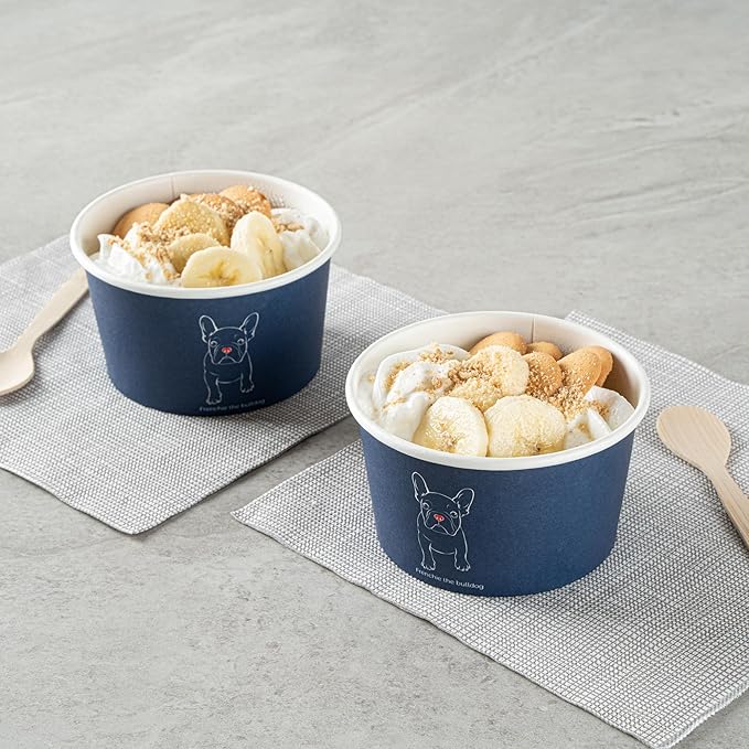 Restaurantware Coppetta 12 Ounce Dessert Cups, 200 Disposable Ice Cream Cups - Lids Sold Separately, Sturdy, Frenchie Paper FroYo Bowls, For Hot And Cold Foods, Perfect For Gelato Or Mousse