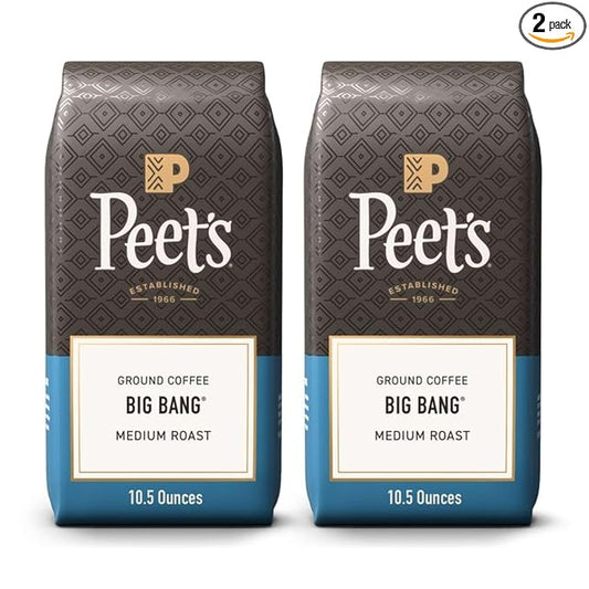 Peet's Coffee, Medium Roast Ground Coffee - Big Bang 10.5 Ounce Bag (Pack of 2)