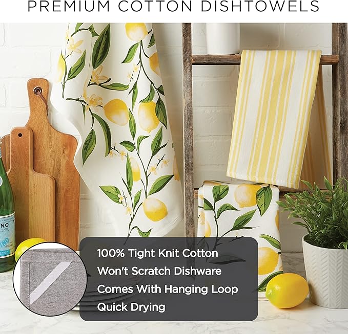 DII Christmas Kitchen Towel Set, Floral Tea Towels for Baking, Cleaning, Entertainment & Cooking, 18x28, Boughs of Holly, 2 Piece