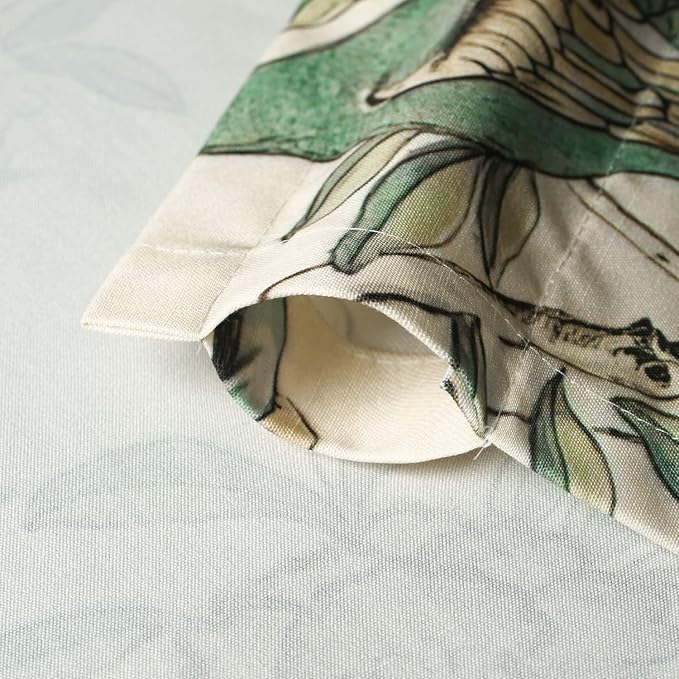 Leeva Flower Botanical Kitchen Valance, Prevent Glare Decorative Print Window Treatment, Farmhouse Style Valance for Bedroom, Rod Pocket, W 52 x L 18 Inches